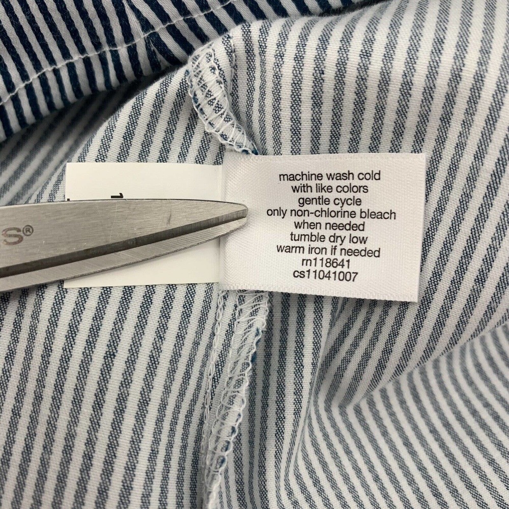 Lane Bryant Outlet Shirt Size 22 Striped Long Sleeve Button Up Collared Stretch - Picture 8 of 8